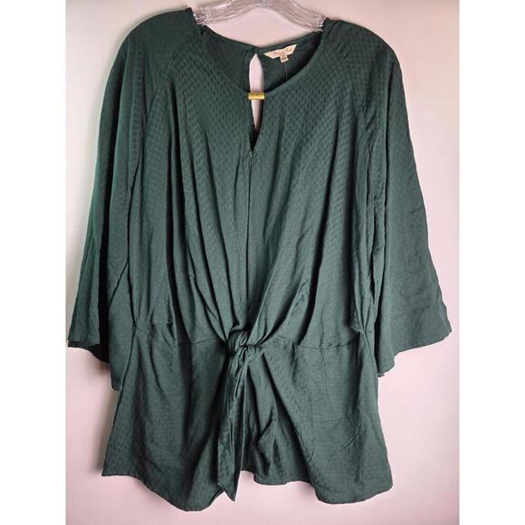 Women's Kraft Kat Boho Green Top Tunic Blouse size Large - Picture 1 of 9